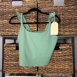 NWT Blogilates Green rifle crop top  sports bra Sleeveless Top